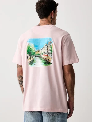 adidas Originals T-shirt męski bawełniany różowy