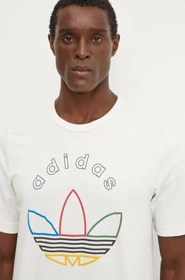 adidas Originals t-shirt męski kolor beżowy z nadrukiem IW3237