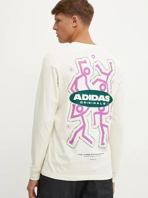 adidas Originals t-shirt męski kolor beżowy z nadrukiem IX6785