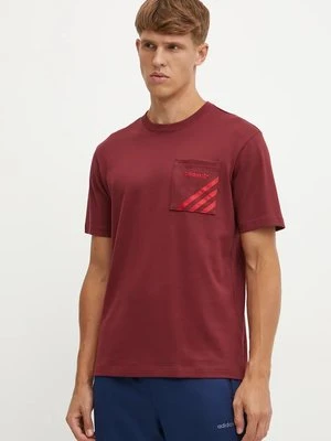 adidas Originals t-shirt męski kolor bordowy gładki IX9606