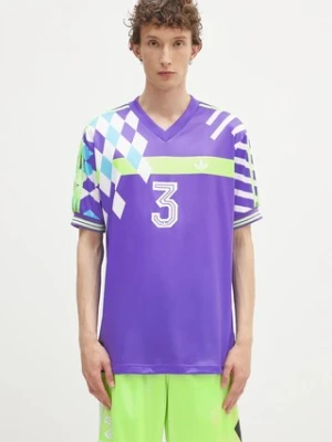 adidas Originals t-shirt Nuwave90Sjersey męski kolor fioletowy wzorzysty KD4867