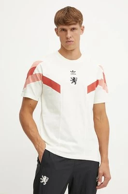 adidas Originals t-shirt Olympique Lyon męski kolor beżowy wzorzysty IS6489