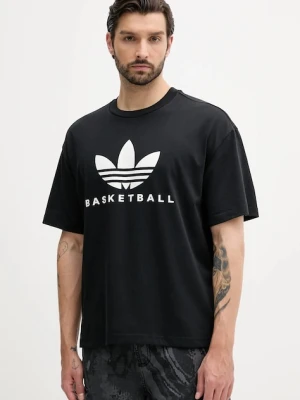 Zdjęcie produktu adidas Originals t-shirt Originals Basketball Courtside Tee męski kolor czarny z nadrukiem JW6641