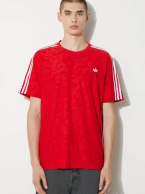 adidas Originals t-shirt Premium Jersey męski kolor czerwony wzorzysty IX7349