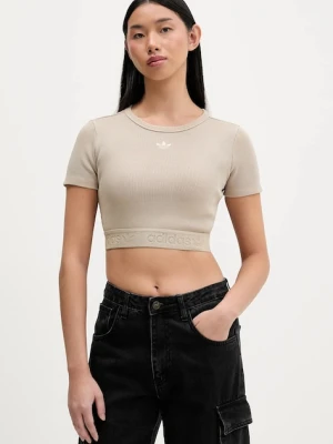 adidas Originals t-shirt Rib Tee damski kolor beżowy JW3577
