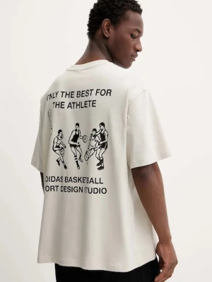 adidas Originals t-shirt Sport Design GFX męski kolor beżowy z nadrukiem JW8621
