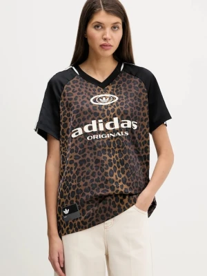 adidas Originals t-shirt STN FBALL damski kolor brązowy KA2671