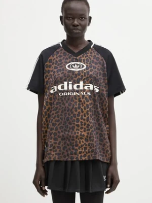 adidas Originals t-shirt STN FBALL damski kolor brązowy KA2671