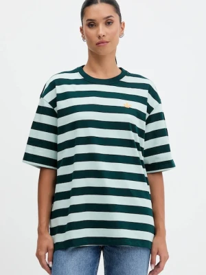 adidas Originals t-shirt Striped Ss Tee damski kolor zielony KF2322