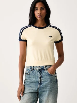 adidas Originals T-shirt swetrowy damski beżowy