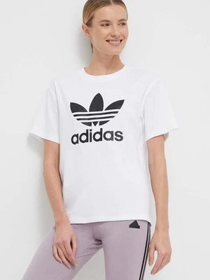 adidas Originals t-shirt Trefoil damski kolor beżowy IR9534