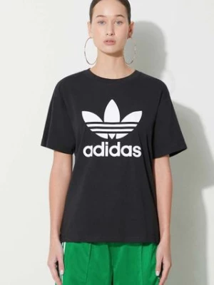 Zdjęcie produktu adidas Originals t-shirt Trefoil damski kolor czarny IR9533