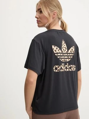 adidas Originals t-shirt Trefoil Tee Leopard damski kolor czarny IW8475