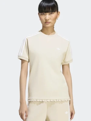 adidas Originals T-shirt damski z bawełną Pleated beżowy