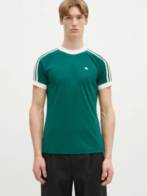 adidas Originals t-shirt z domieszką wełny Cali Tee kolor zielony gładki JM3587