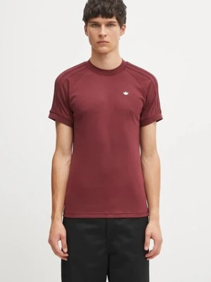 adidas Originals t-shirt z wełną Cali Tee kolor bordowy gładki JY3946