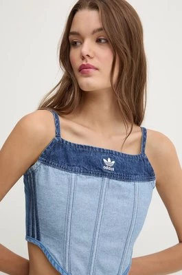 adidas Originals top jeansowy x Ksenia Schneider kolor niebieski gładka IW5671