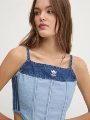 adidas Originals top jeansowy x Ksenia Schneider kolor niebieski gładka IW5671