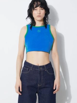 adidas Originals top Terry Crop Tank damski kolor niebieski JH0620