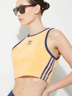 adidas Originals top Terry Crop Tank damski kolor pomarańczowy JH0621