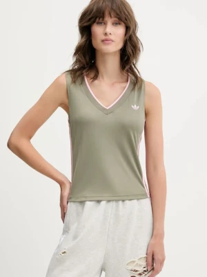 adidas Originals top V-Neck kolor zielony KD2281