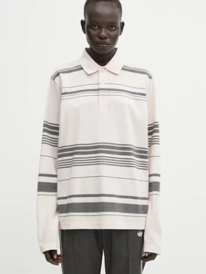 adidas Originals x Wales Bonner longsleeve bawełniany Polo kolor różowy KB2298