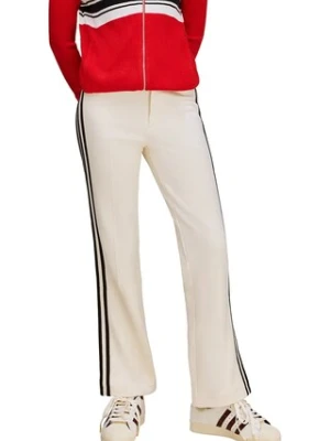 adidas Originals x Wales Bonner spodnie W Ft Tp damskie kolor biały proste medium waist KD0352