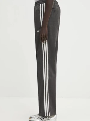 adidas Originals x Wales Bonner spodnie z dodatkiem wełny Wool Pant damskie kolor szary proste medium waist KB2318
