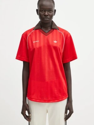 adidas Originals x Wales Bonner t-shirt Ftbl Tee damski kolor czerwony KG3626