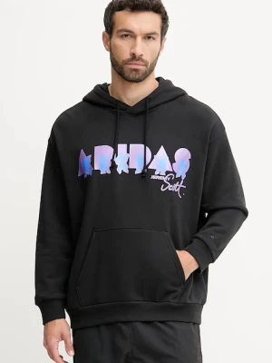 adidas Performance bluza bawełniana PRIDE męska kolor czarny z kapturem wzorzysta JW1615