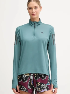 adidas Performance bluza do biegania Own The Run damska kolor zielony gładka JX2255