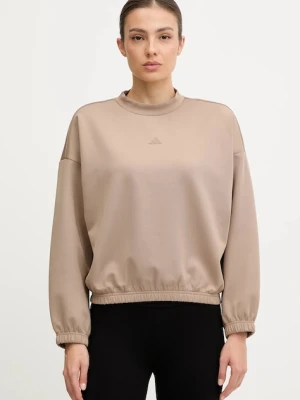 adidas Performance bluza do jogi Motion damska kolor beżowy gładka JM4490