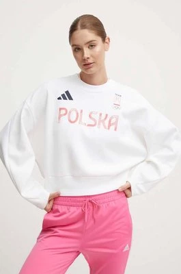 adidas Performance bluza dresowa Olympic kolor biały z nadrukiem JF6707