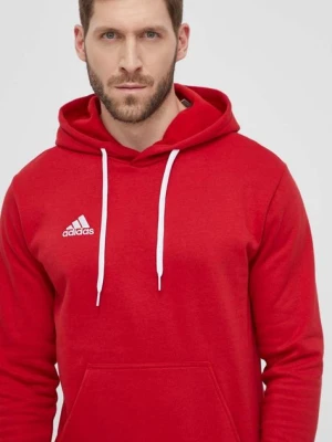 adidas Performance bluza Entrada 22 męska kolor czerwony z kapturem gładka H57514