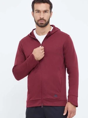 adidas Performance bluza treningowa Base kolor bordowy z kapturem gładka