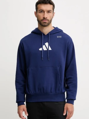 adidas Performance bluza treningowa Category Training Graphic męska kolor granatowy z kapturem wzorzysta JM8974