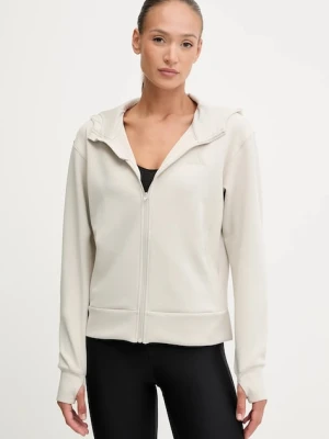 adidas Performance bluza treningowa Designed for Training damska kolor beżowy z kapturem gładka JX7318