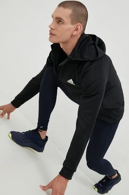 adidas Performance bluza treningowa kolor czarny z kapturem gładka