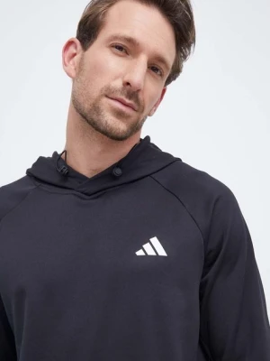 adidas Performance bluza treningowa kolor czarny z kapturem gładka