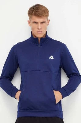 adidas Performance bluza treningowa kolor niebieski gładka