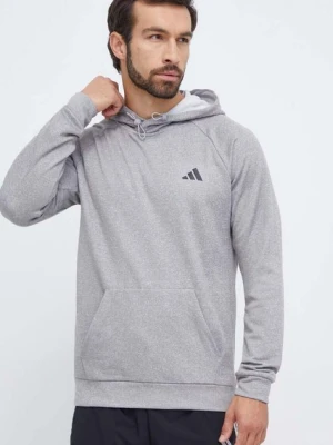 adidas Performance bluza treningowa kolor szary z kapturem melanżowa
