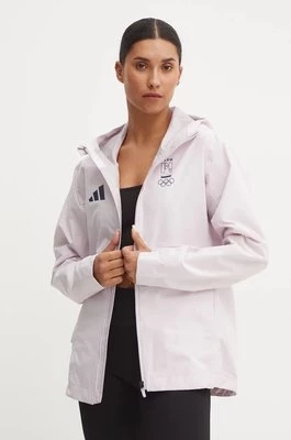 adidas Performance kurtka przeciwdeszczowa Olympic damska kolor różowy przejściowa JD7951