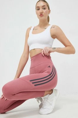 adidas Performance legginsy do biegania DailyRun kolor różowy z nadrukiem