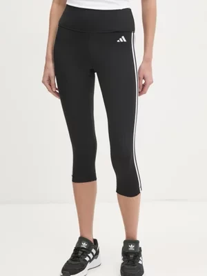 adidas Performance legginsy treningowe 3-Stripes kolor czarny z nadrukiem HT5437