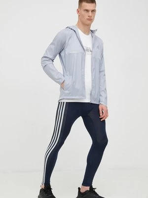 adidas Performance legginsy treningowe 3-Stripes męskie kolor granatowy z nadrukiem