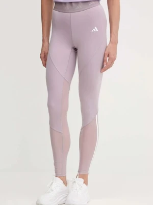 adidas Performance legginsy treningowe HYGLM damskie kolor różowy wzorzyste JX7345