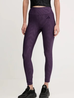 adidas Performance legginsy treningowe Optime damskie kolor fioletowy z nadrukiem JX3126
