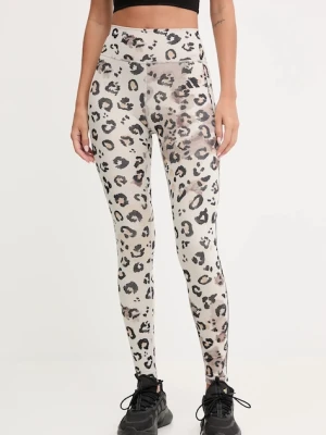 adidas Performance legginsy treningowe Optime Essentials Full Length Leggings Print damskie kolor beżowy wzorzyste JY4606