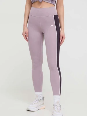 adidas Performance legginsy treningowe Optime kolor fioletowy wzorzyste IN5888