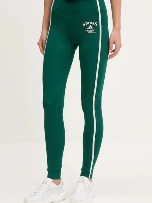 adidas Performance legginsy treningowe Optime kolor zielony z aplikacją JG6152